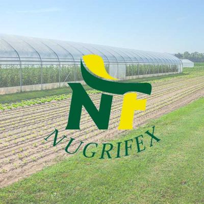 Paisaje agrícola con logo Nugrifex delante