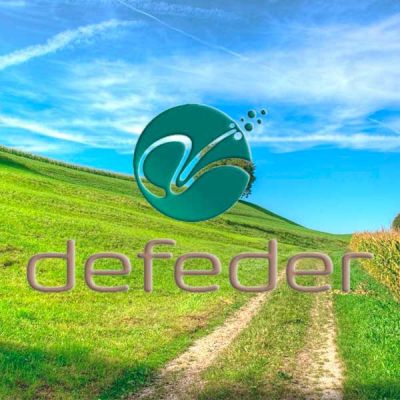 Logo Defeder sobre paisaje agrario