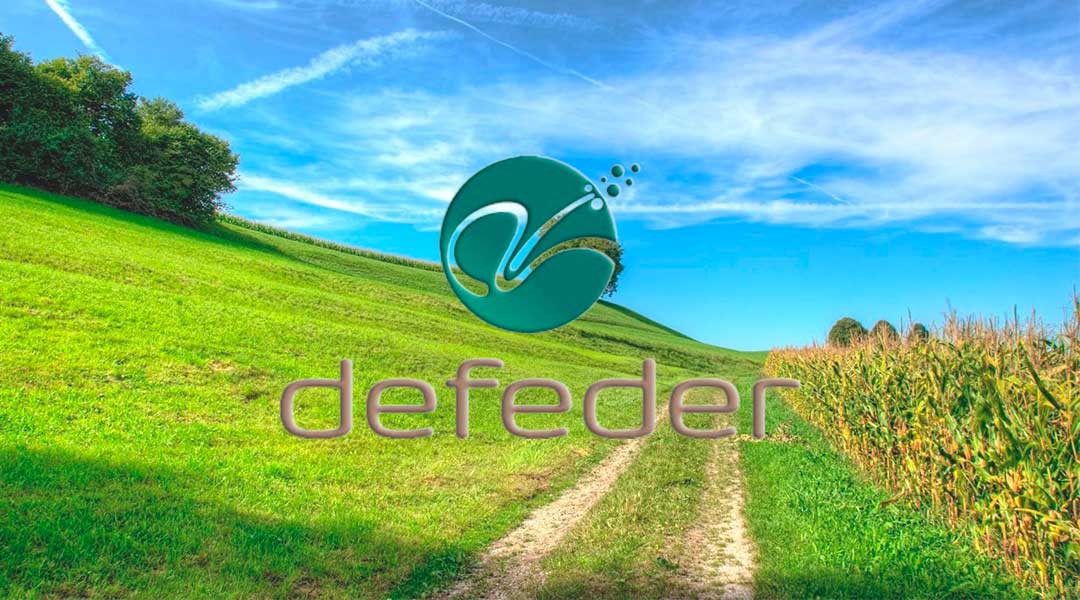 Logo Defeder sobre paisaje agrario