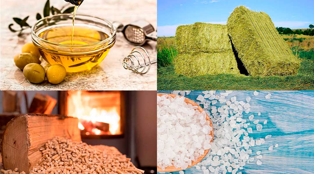 Productos Ecotrans aceite pellets forraje y sal